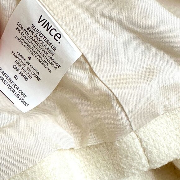 Women's NWT VINCE Wool Blend Moto Jacket in Off-White Size 4 - Picture 8 of 8